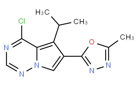 4-Chloro-5-isopropyl-6-(5-methyl-[1,3,4]oxadiazol-2-yl)-pyrrolo[2,1-f][1,2,4]triazine