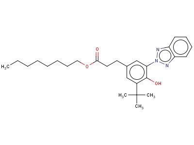 3-(2H-benzotriazolyl)-5-(1,1-di-methylethyl)-4-hydroxy-benzenepropanoic acid octyl esters