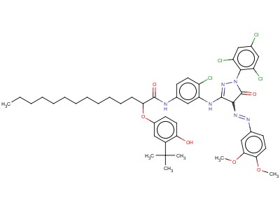 2-(3-Tert-butyl-4-hydroxyphenoxy)-n-(4-chloro-3-((4-((3,4-dimethoxyphenyl)azo)-4,5-dihydro-5-oxo-1-(2,4,6-trichlorophenyl)-1h-pyrazol-3-yl)amino)phenyl)myristamide