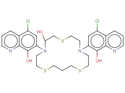 4,10-Bis(5-chloro-8-hydroxy-7-quinolinyl)-1,7,13-trithia-4,10-diazacyclohexadecan-9-ol