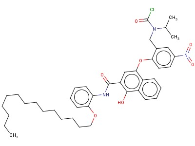 4-(2-(N-chlorocarbonyl-n-isopropyl)aminomethyl-4-nitro)phenoxy-1-hydroxy-n-(2-tetradecyloxyphenyl)-2-naphthalene carboxamide