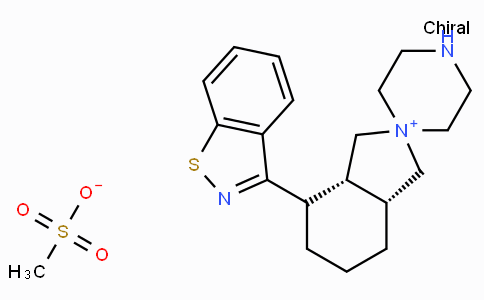 (3aR,7ar)-4-(1,2-benzisothiazol-3-yl) octahydrospiro[2h-isoindole-2,1- piperazinium] methanesulfonate
